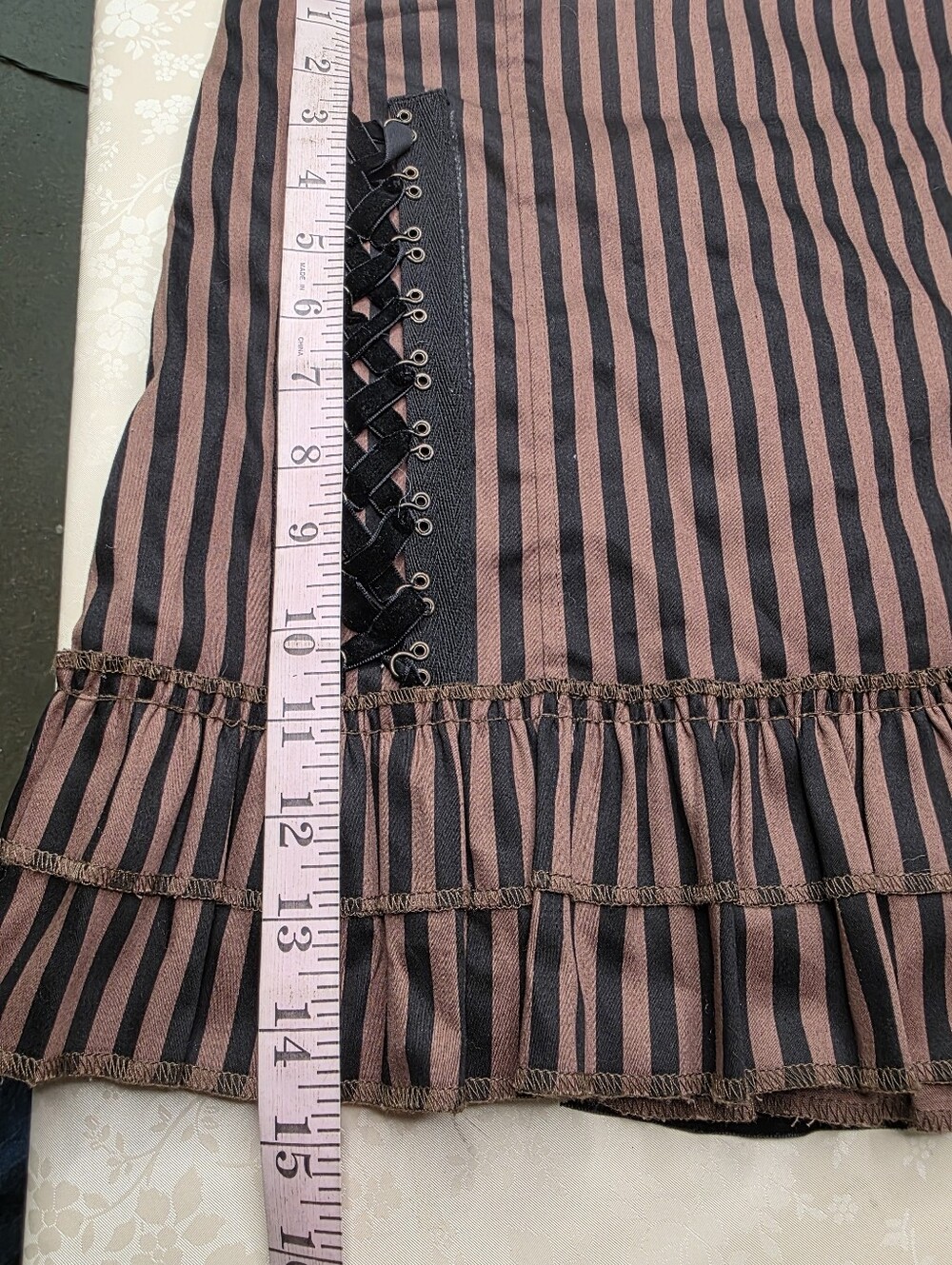 NWT Spin Doctor Steampunk Stripe Bustier Skirt Set S - Picture 16 of 16